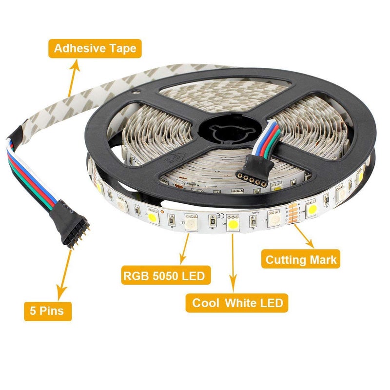 SUPERNIGHT 5050 RGBW LED Strip Lights-16.4ft 300 LEDs, Color Changing LED Lights for Valentine, Wedding Sparklers, Christmas Lights, Indoor Decoration - Image 3